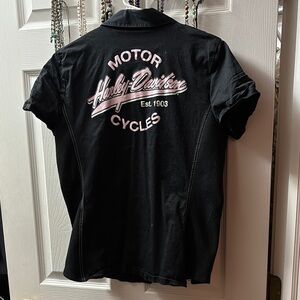 Harley-Davidson Black Shirt with Pink Logo